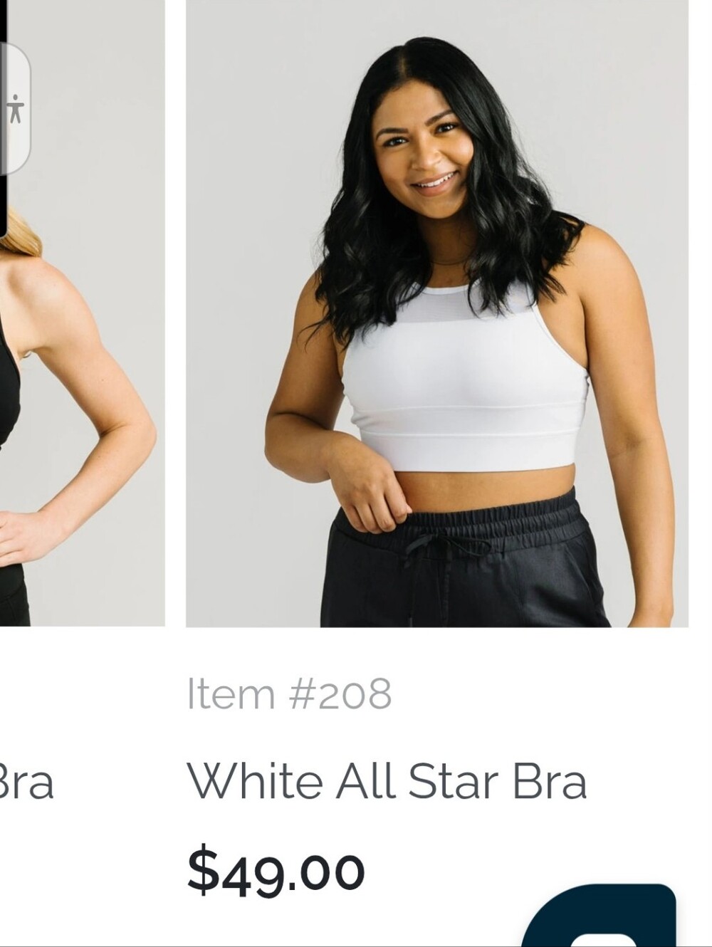 ZYIA White All Star Crop Sports Bra - Women's